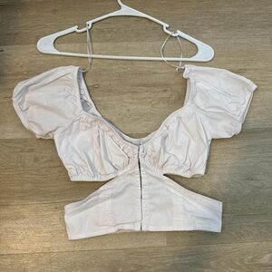 White crop top cut out corset style